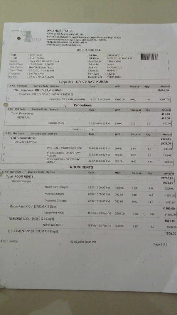 Bills from birth of baby - 2