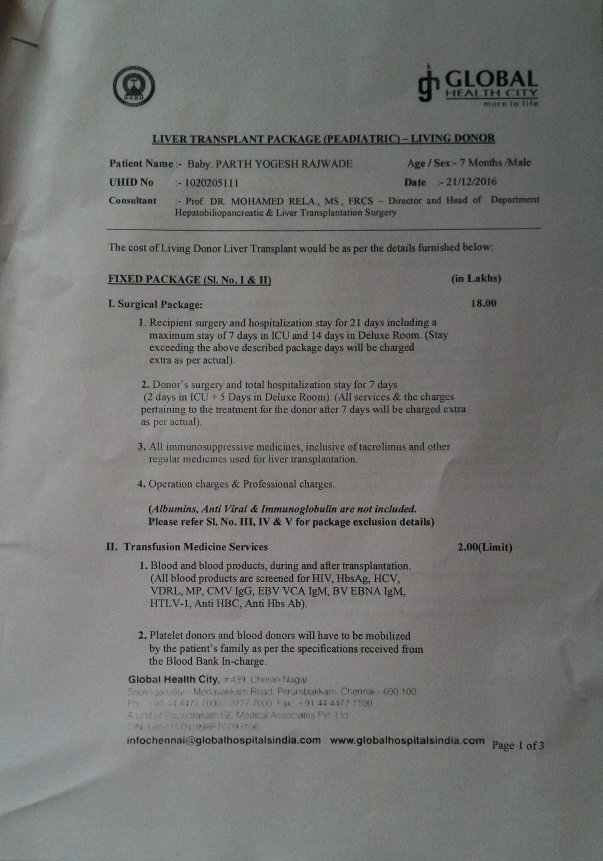 Liver Transplant Surgery Estimate 1-3