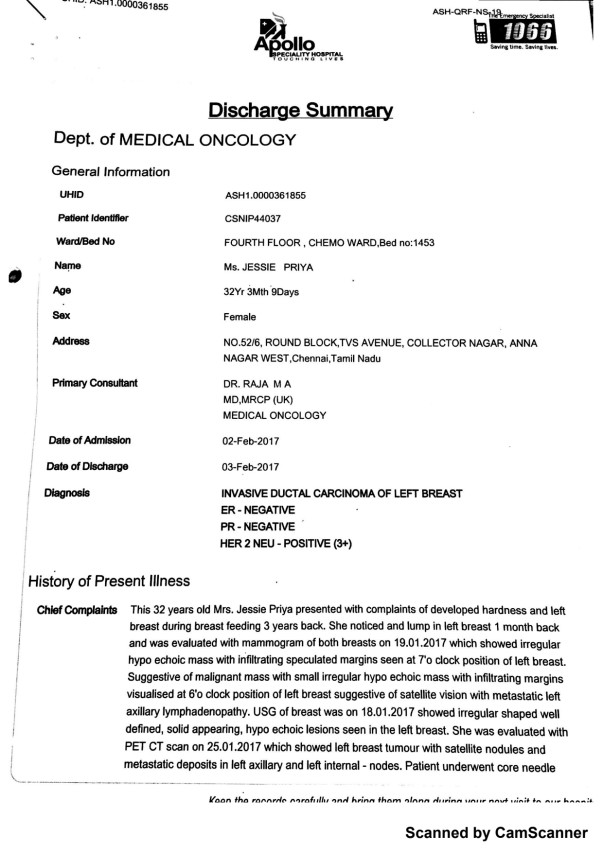 Discharge Summary from Dr Raja Page 1
