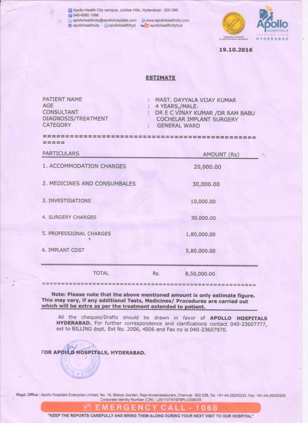 Estimation letter