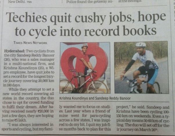 Times of India article