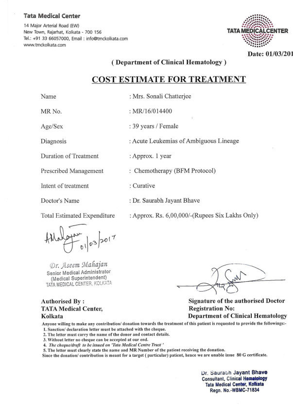 Cost Estimation from Hospital