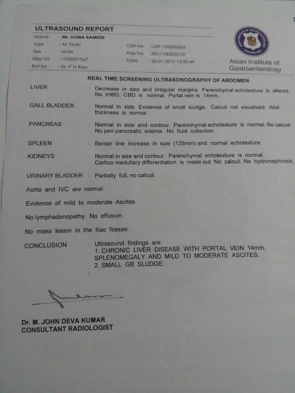Ultrasound report