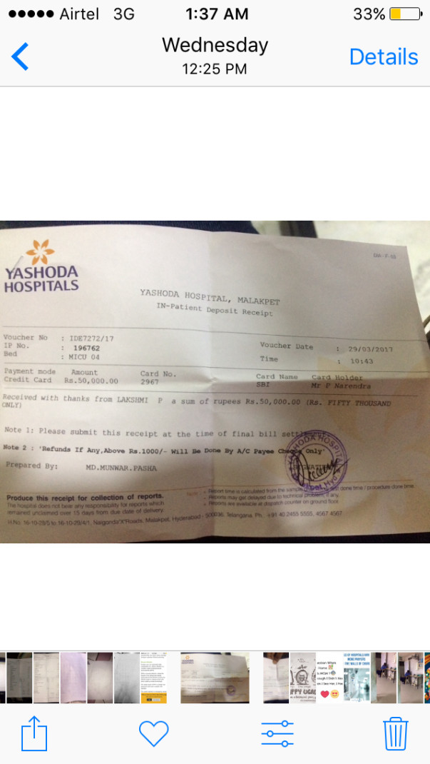 Bill paid on 29/03/2017