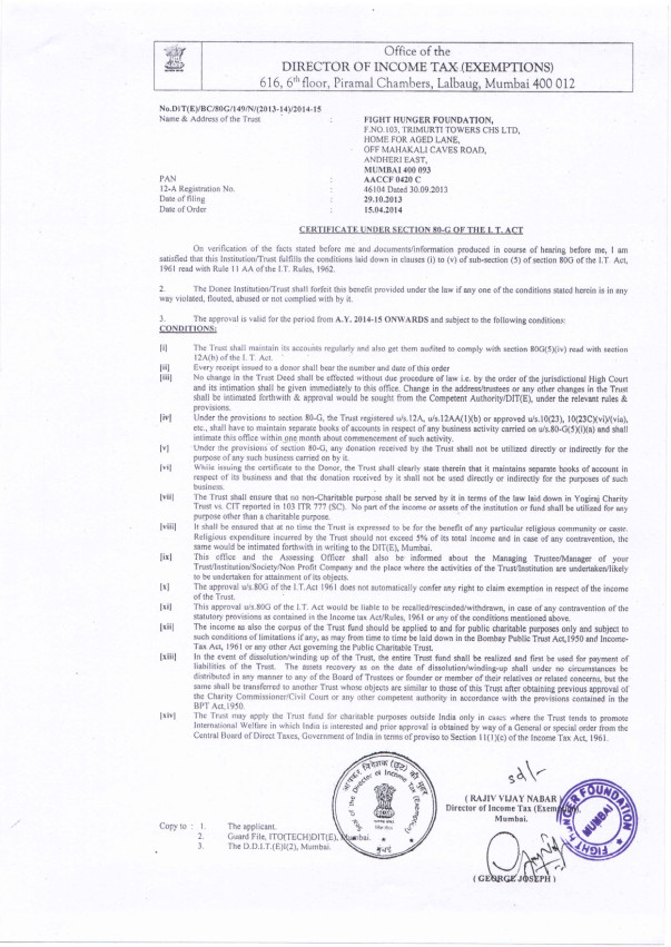 80 G Certificate
