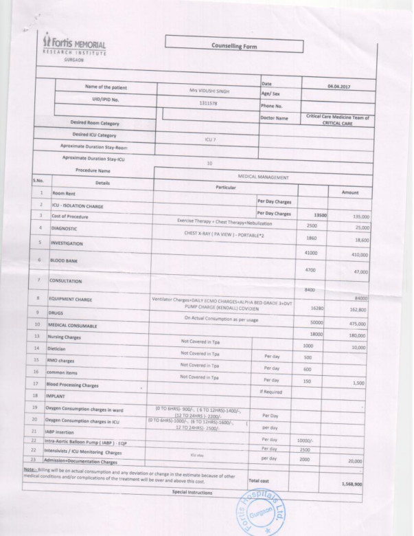 ESTIMATE FOR NEXT 10 DAYS