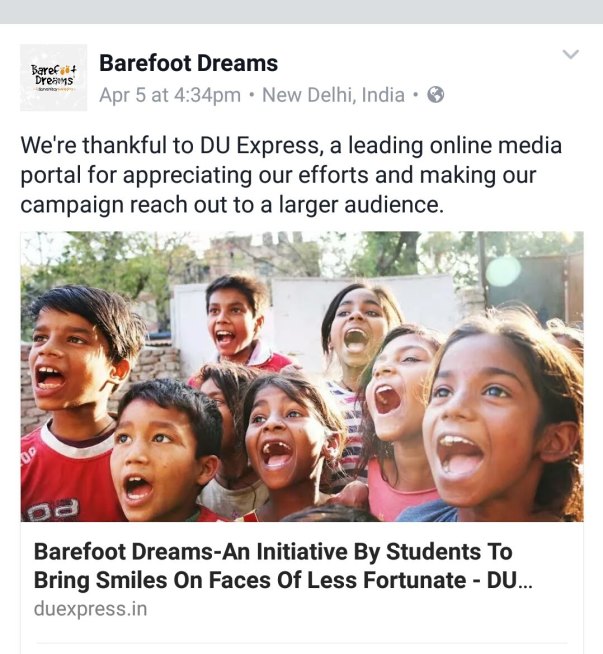 Campaign highlights in delhi based online media portal DU Express.