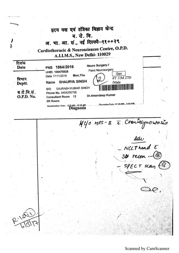 Brain Spect Scan Report - Neuro-Surgery Dpt. AIIMS Delhi.