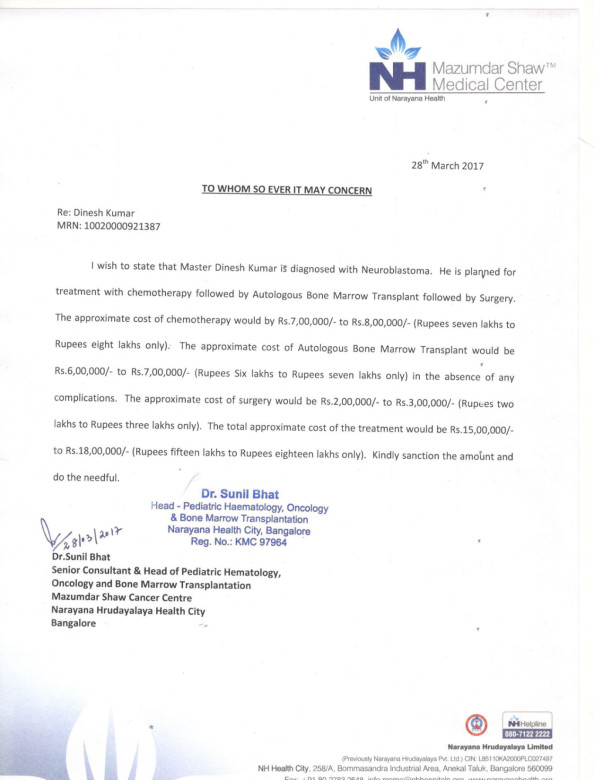 Estimation letter
