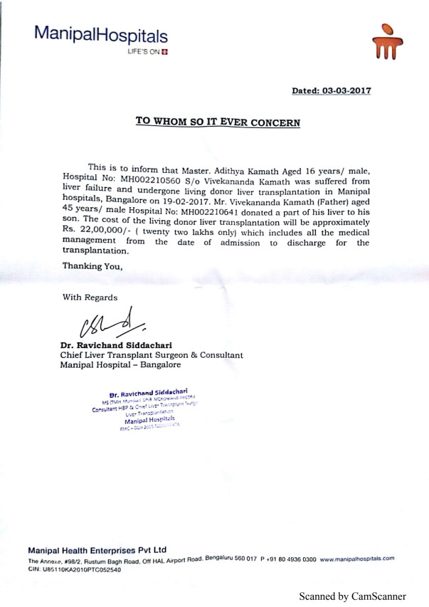 Certificate from Hospital