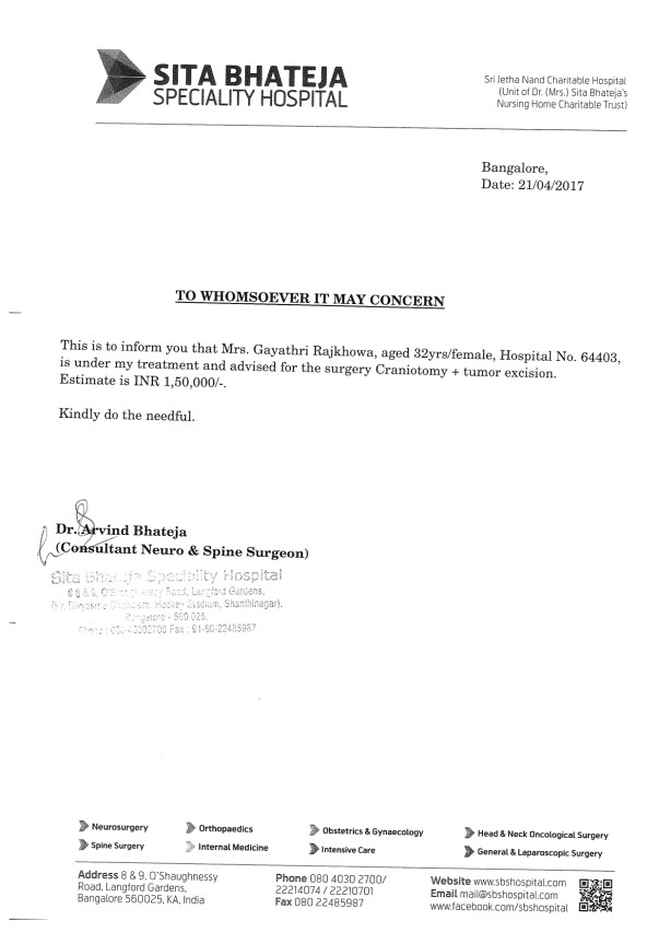 Estimation letter