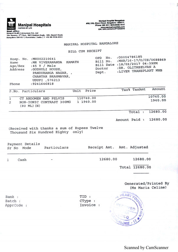 Live Liver Donor - Investigation Charges -1