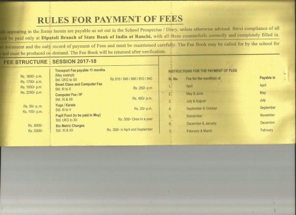 Fee structure