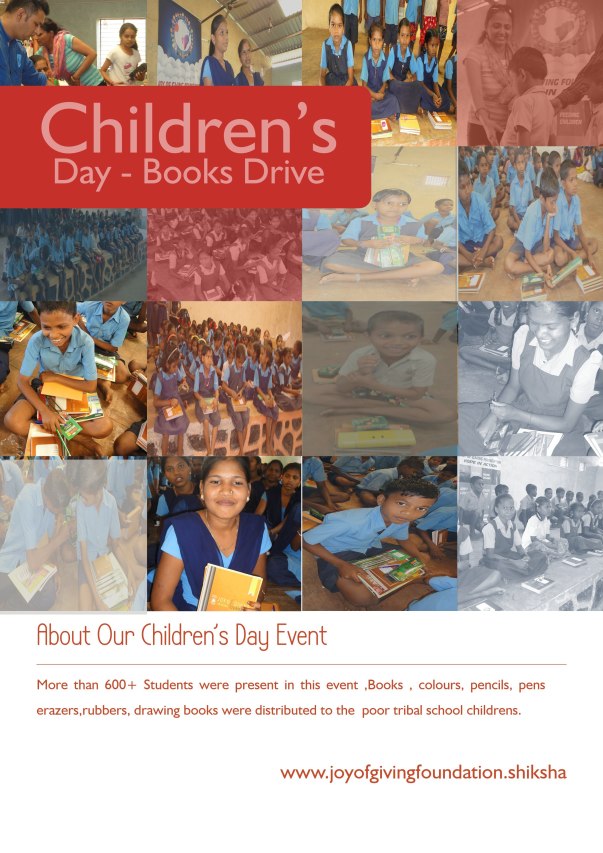 CHILDREN'S DAY book drive more than 600+ tribal students benifited