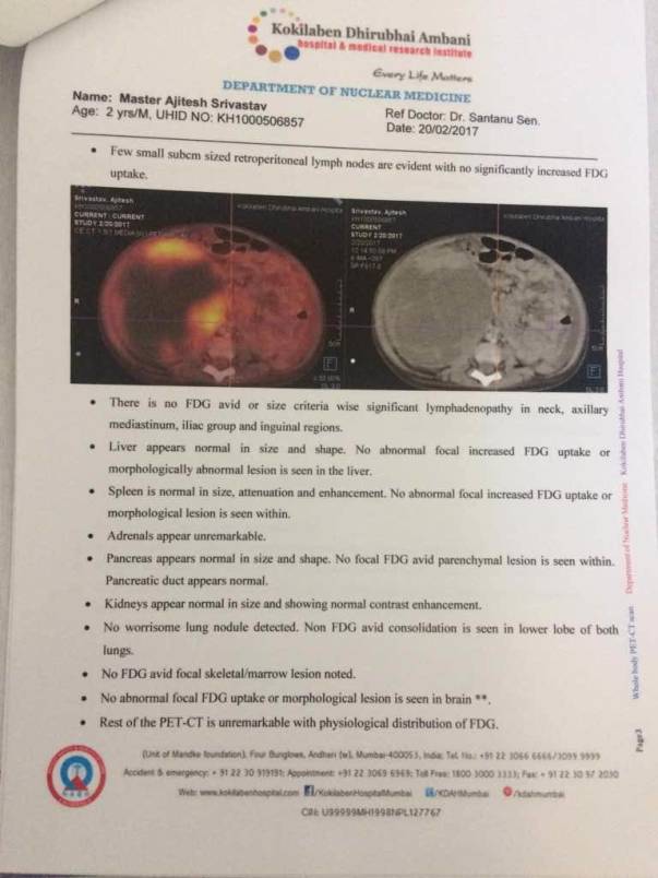 Pet scan report