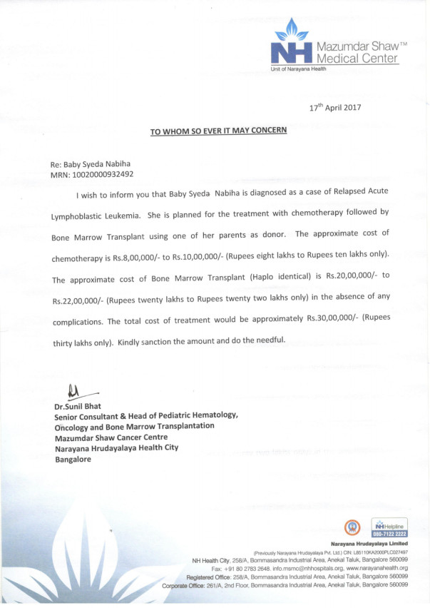 Estimation letter
