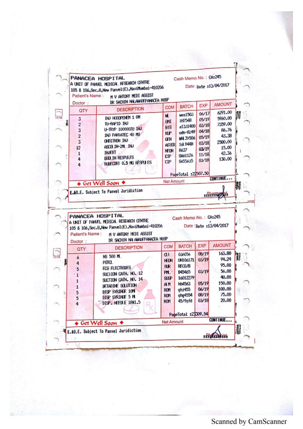 Medical and hospital bills