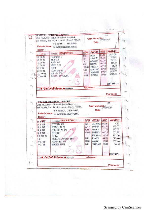 Medical and hospital bills