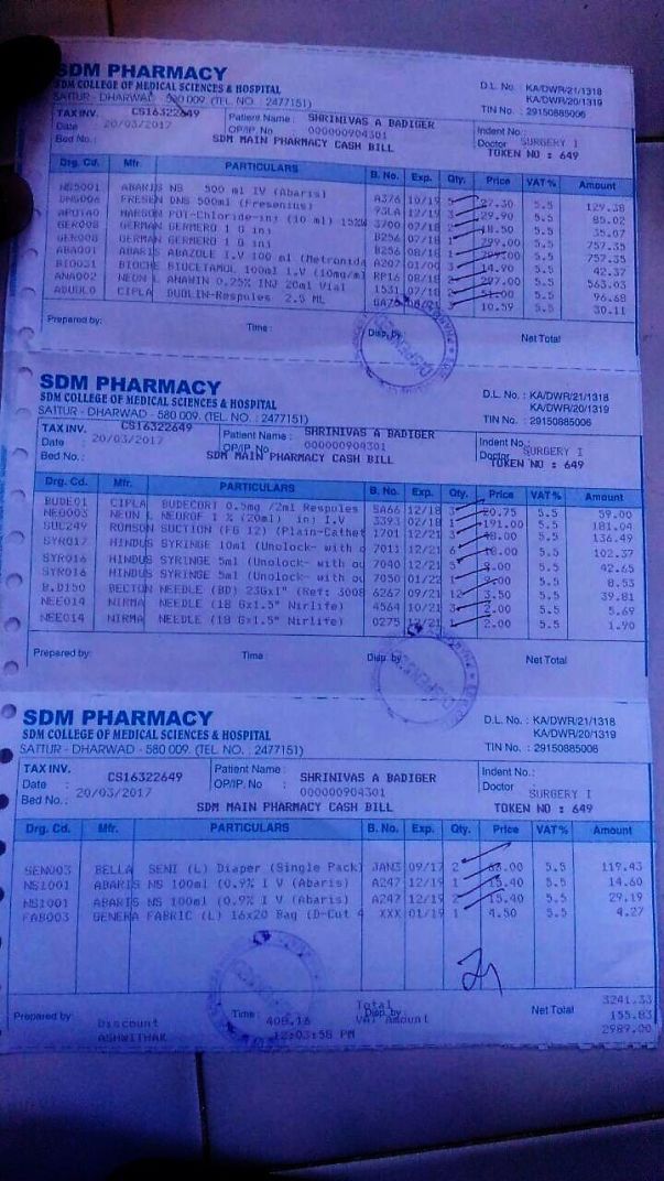 Pharmacy Bills