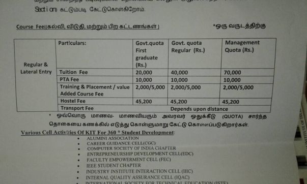 Fee structure