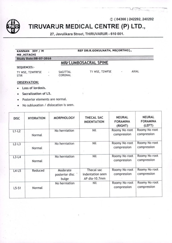 ScanReport of Mr.Kannan