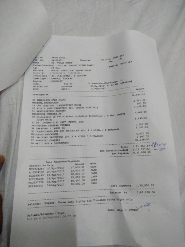 Hospital charge