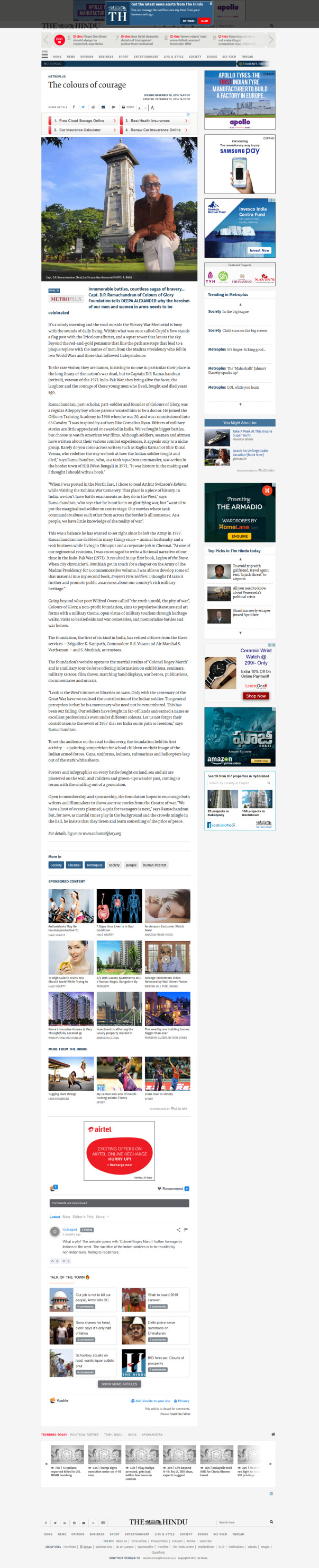 Media coverage after launch of Colours of Glory Foundation
