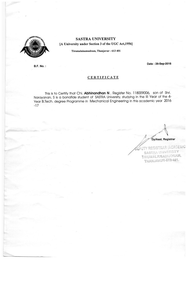 Abhinandhan Bonafide