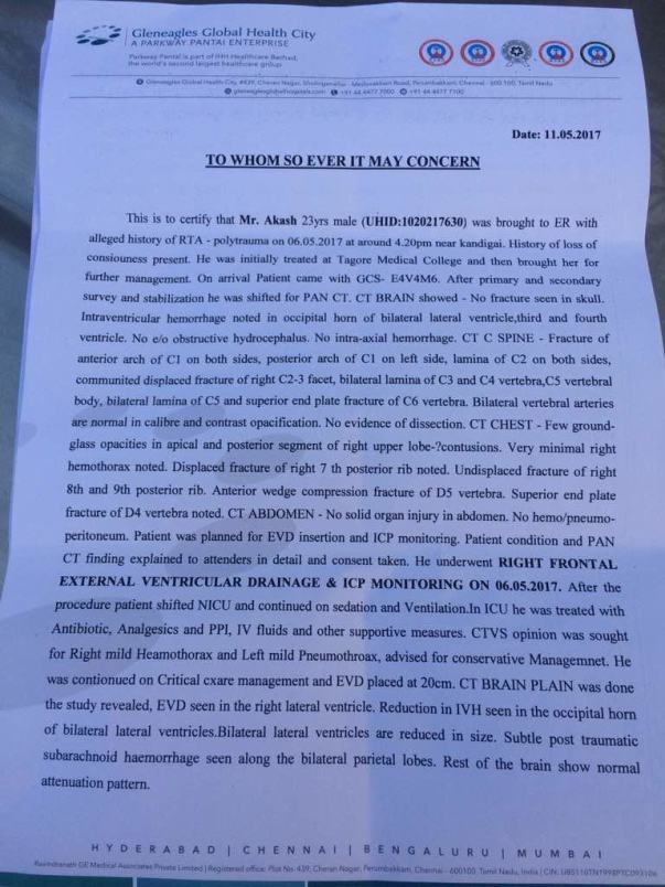 Medical report from doctors