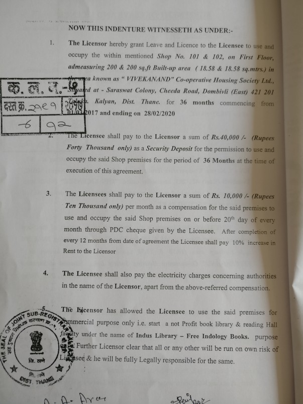 Leave & Licence Agreement