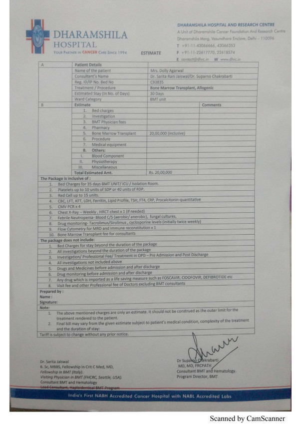DHARAMSHILA ESTIMATION LETTER