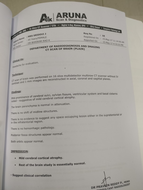 Ct scan report