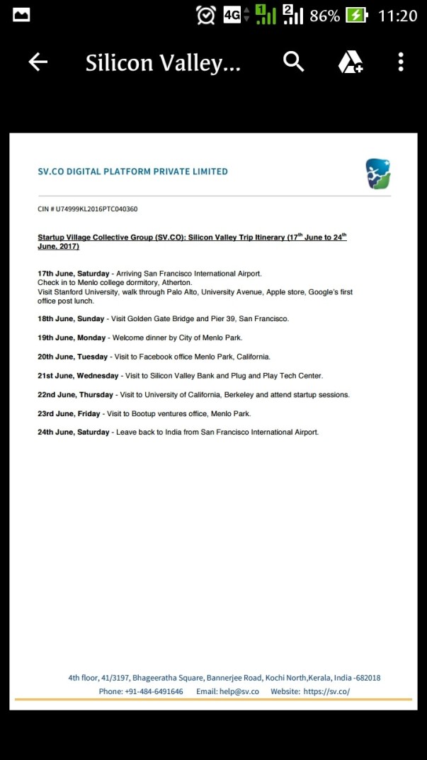 Itinerary