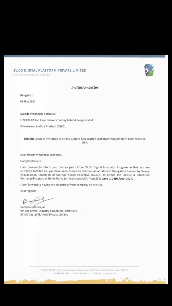 Invitation Letter