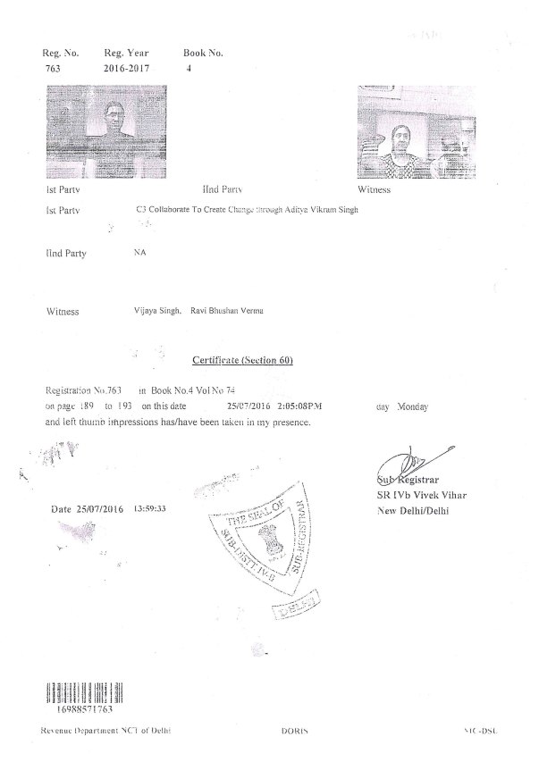 Registration certificate