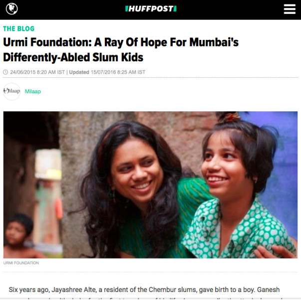 Urmi Foundation at Huffingtonpost