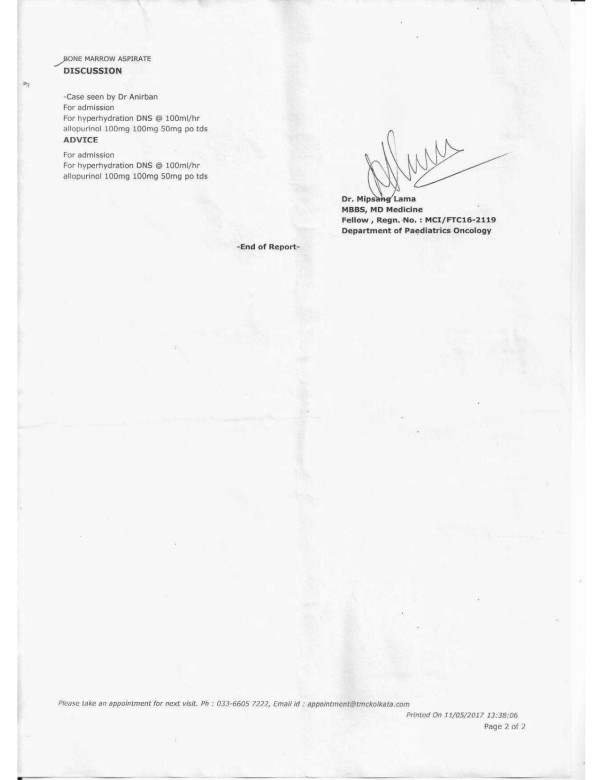 Patient Evaluation SummeryTATA MEDICAL CENTER 1a