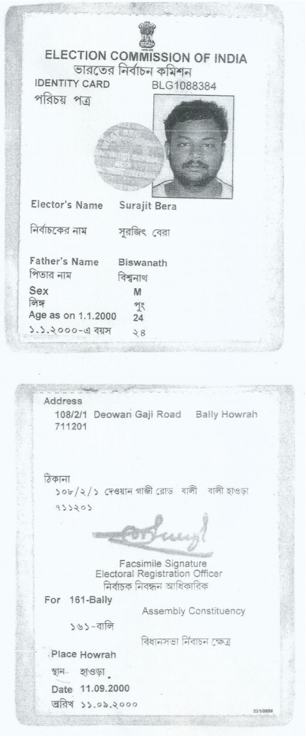 Srija Bera Father Voter information