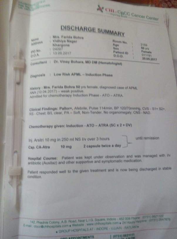 Discharge terms