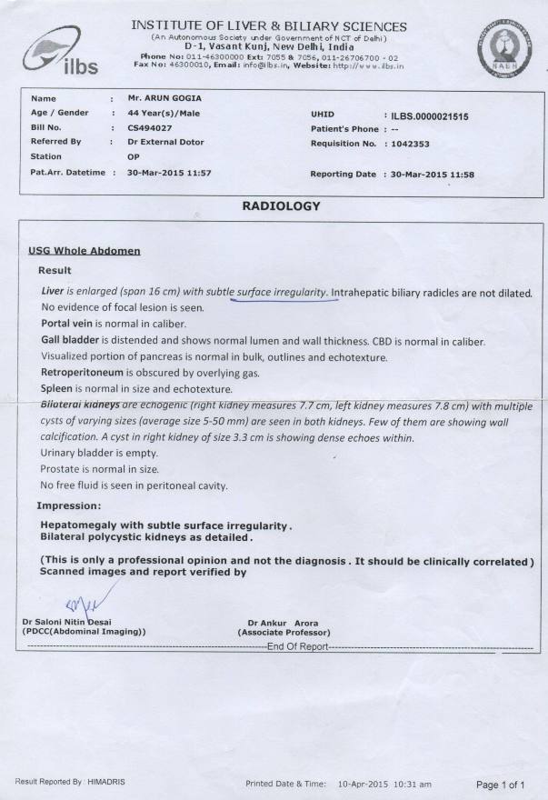 Radiology report