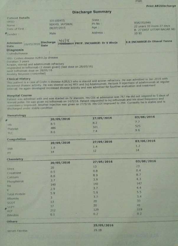 Medical Record - 19 - 3rd Hospital Admission Discharge Card - 1