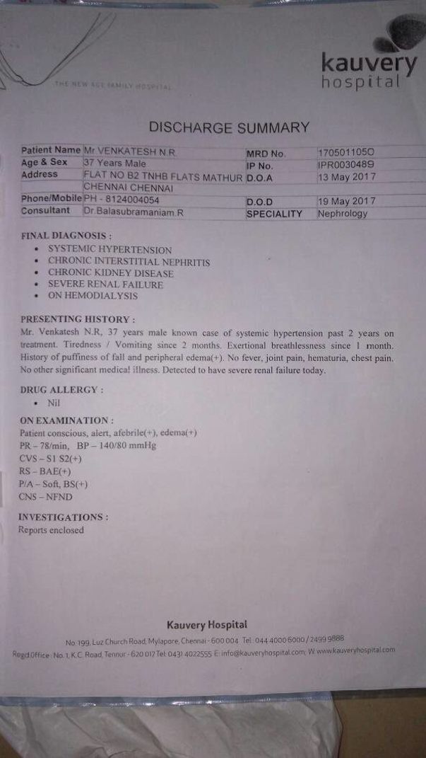 Discharge Summery - Kauvery Hospital