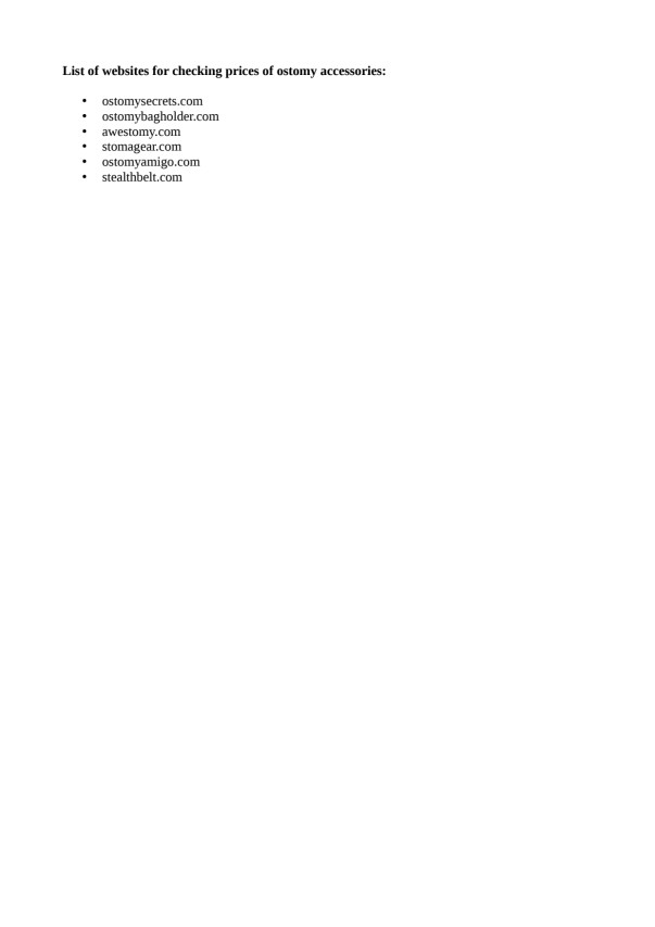 Websites for ostomy support wear