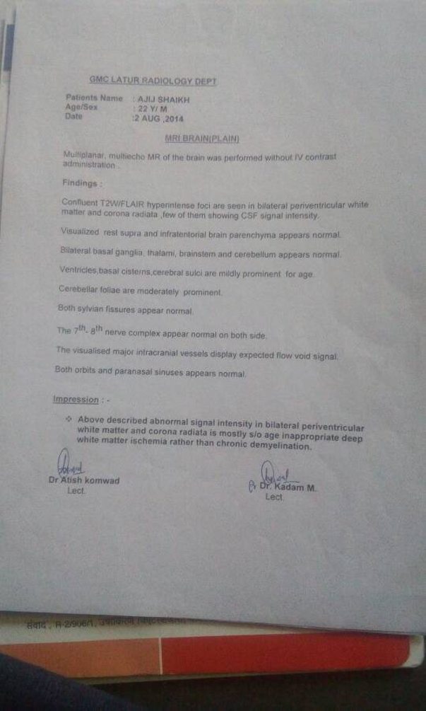 MRI scan report # 2