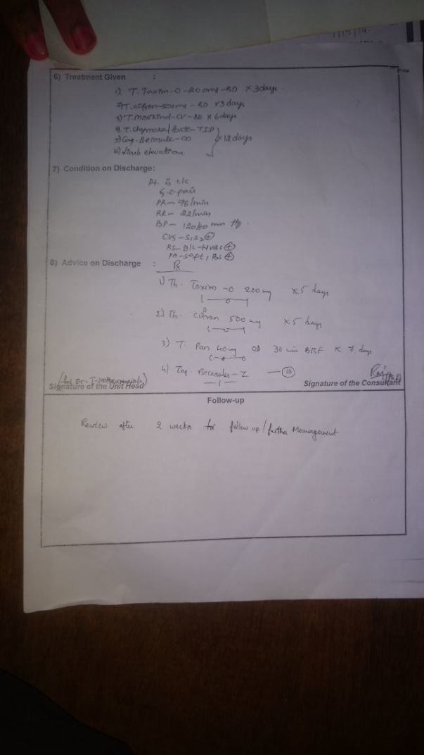 Details about Previous treatment done - 2