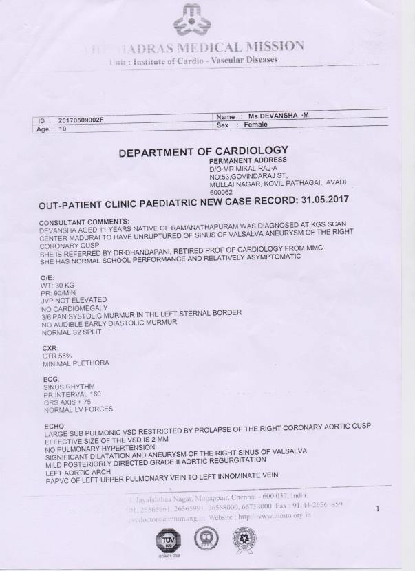 Medical Report Page -1
