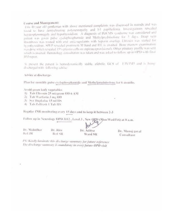 Medical documents of Harpal Singh
