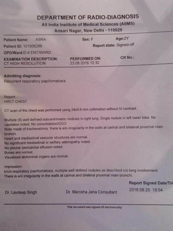 HRCT Chest Report