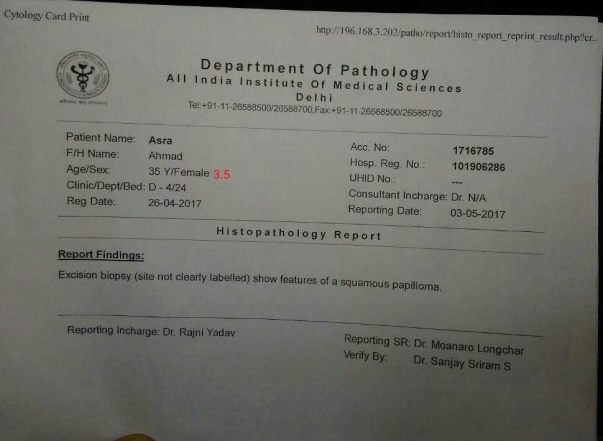 Histopathology Report