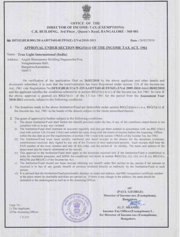 80 G Certificate